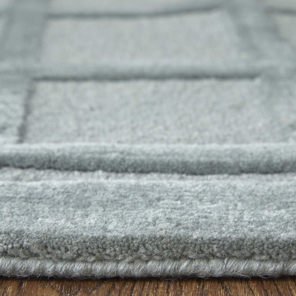 Channels Modern Geometric, Gray/Blue, 7'-9" x 9'-9" Area Rug. Picture 8
