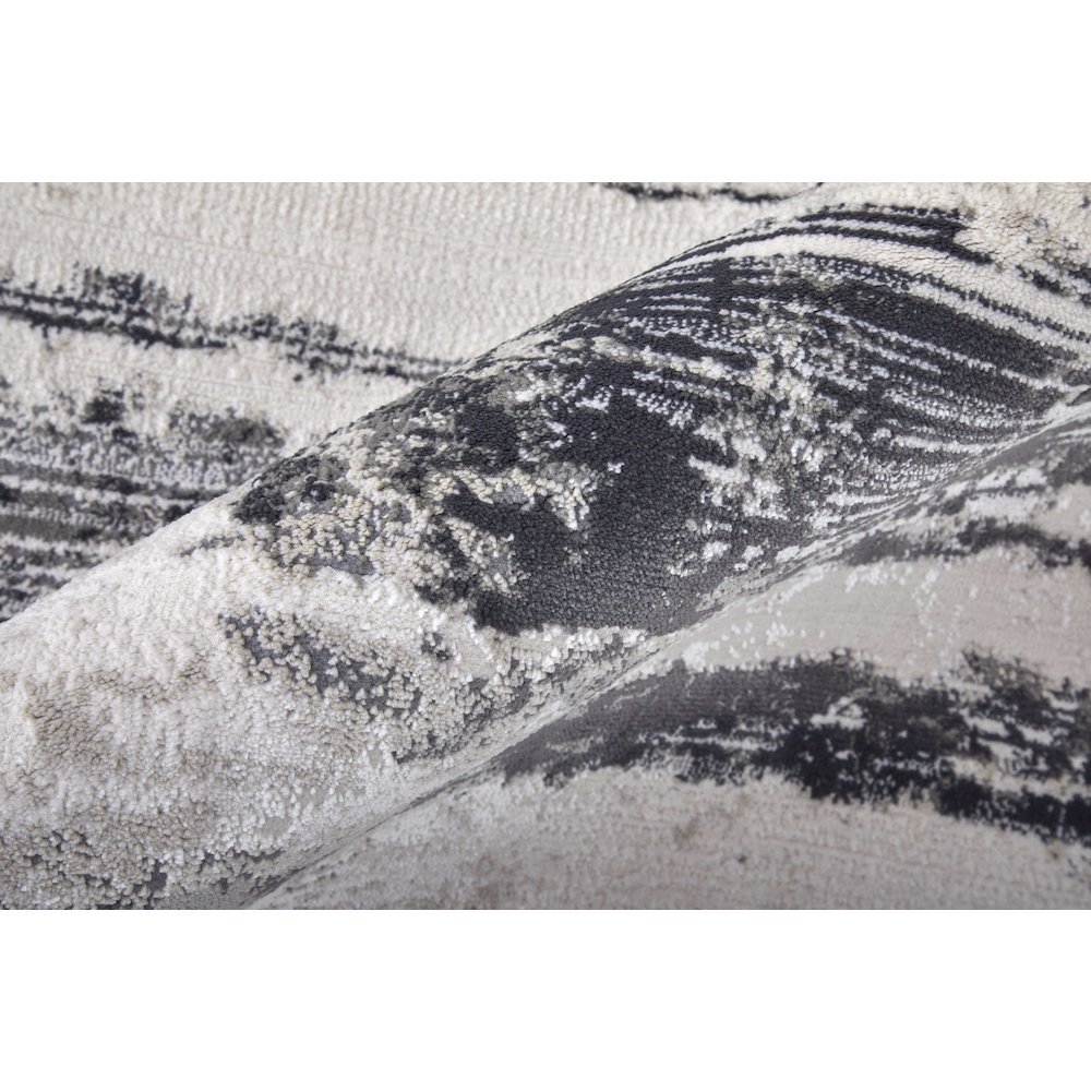 Prasad Modern Abstract, Ivory/Gray/Taupe, 1'-8" x 2'-10" Accent Rug. Picture 6