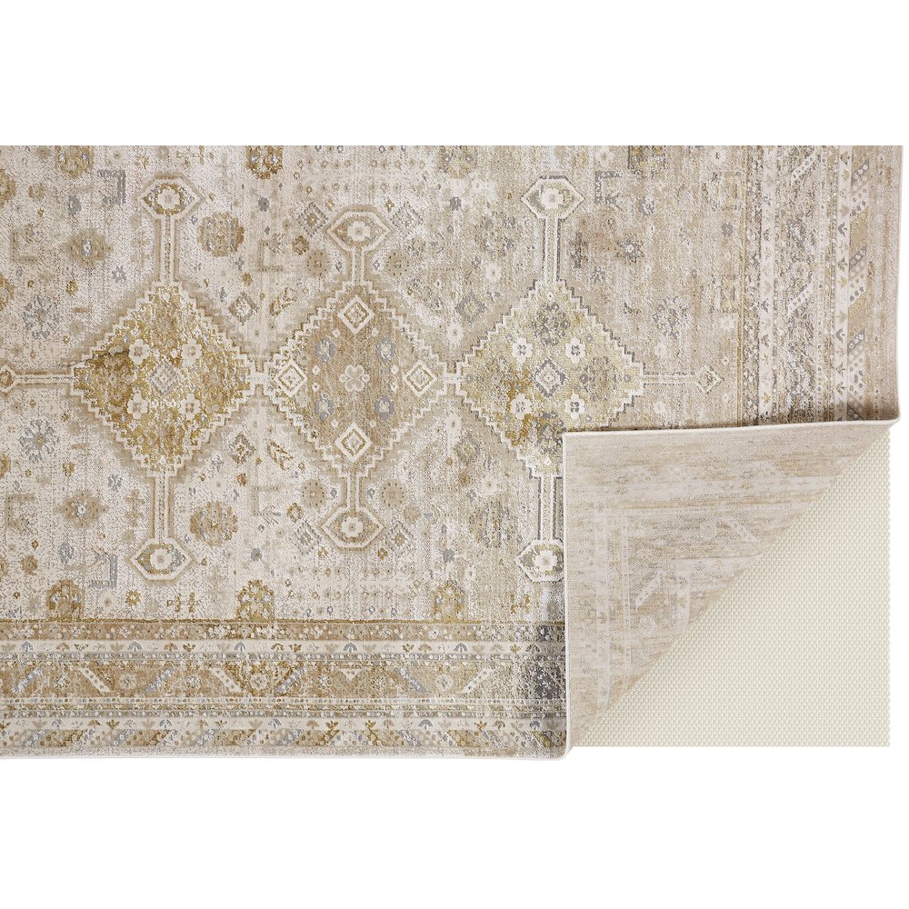 Aura Modern Persian, Gold/Ivory, 9'-2" x 12' Area Rug. Picture 4