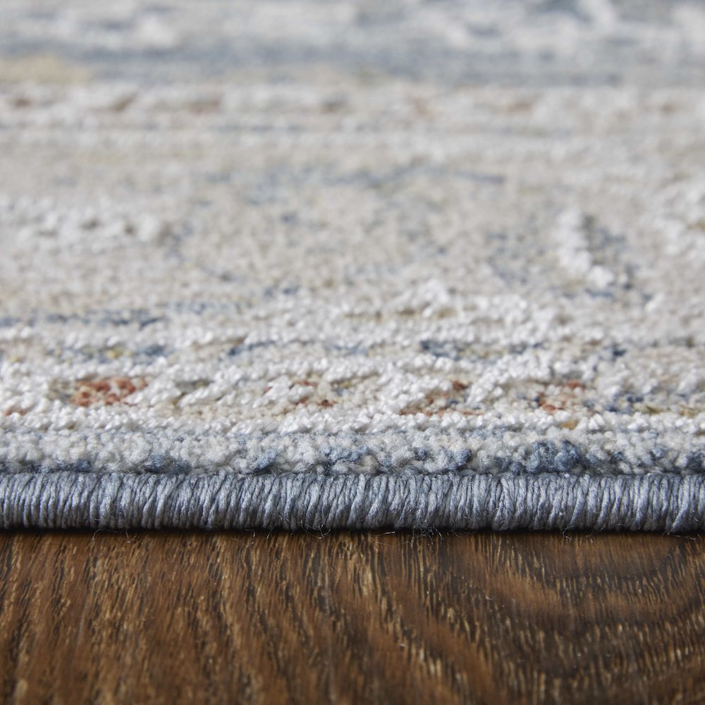Pasha Transitional Ikat, Blue/Taupe/Ivory, 5' x 7'-6" Area Rug. Picture 9