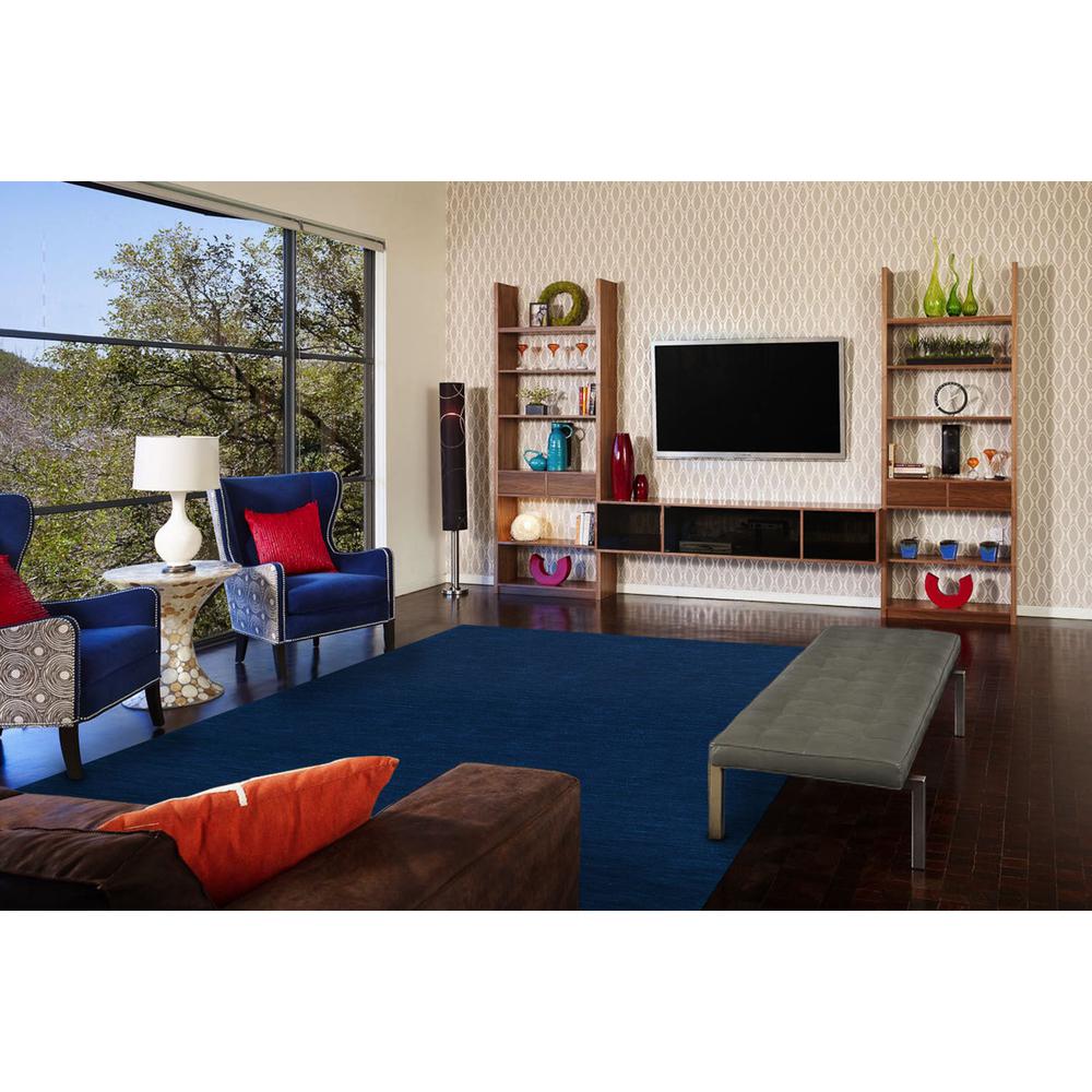 Luna Hand Woven Marled Wool Accent Rug, Midnight Navy Blue, 3ft-6in x 5ft-6in, 5798049FDBL000C50. Picture 1