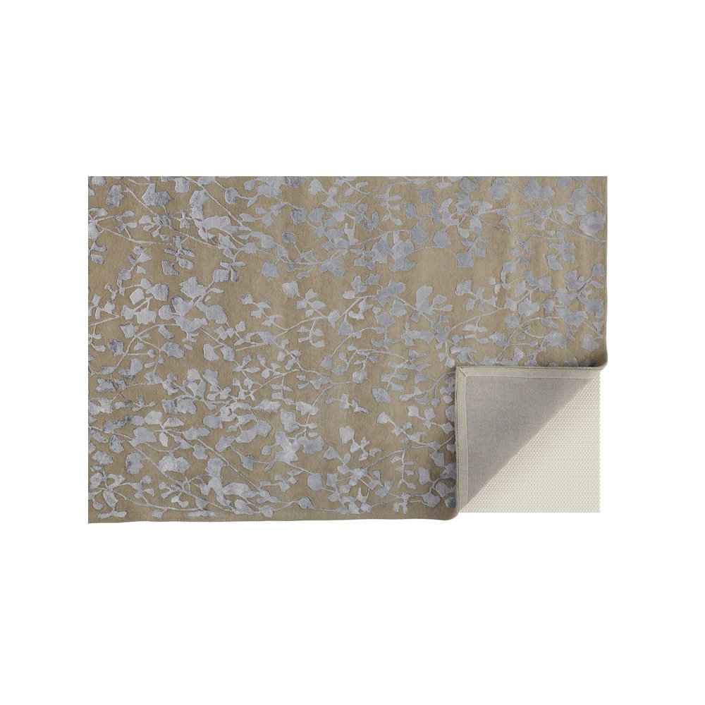 Bella High/Low Floral Wool Rug, Latte/SIlver Gray, 10ft x 14ft Area Rug, 9698832FSLV000H00. Picture 4