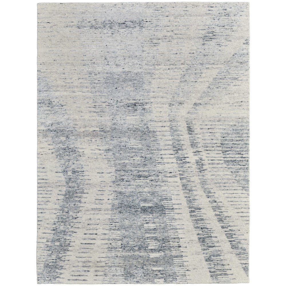 Brighton Modern Abstract, Ivory/Blue/Gray, 4' x 6' Accent Rug. Picture 1