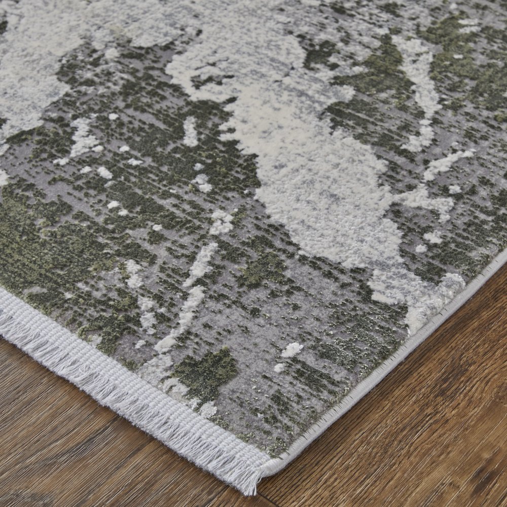 Cadiz Modern Abstract, Gray/Green/Taupe, 9'-9" x 13'-2" Area Rug. Picture 4