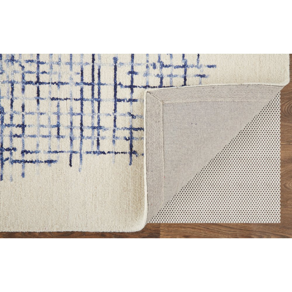 Maddox Modern Tufted Architectural Area Rug, Ivory/Navy Blue, 10ft x 14ft, MDX8630FIVYNVYH00. Picture 4
