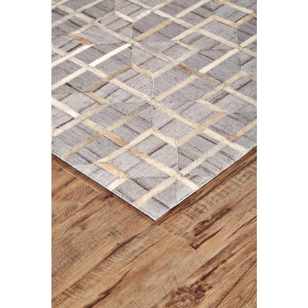 Fannin Handmade Leather Trellis Rug, Sudan Bronw/Gray, 5ft x 8ft Area Rug, 7380756FIVYSNDE10. Picture 2