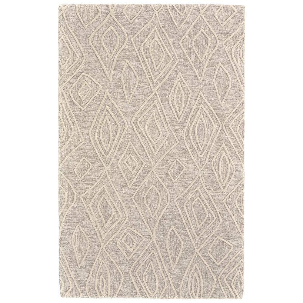 Enzo Modern Minimalist Wool Accent Rug, Ivory/Natural Tan, 3ft-6in x 5ft-6in, 7428738FIVYNATC50. Picture 2