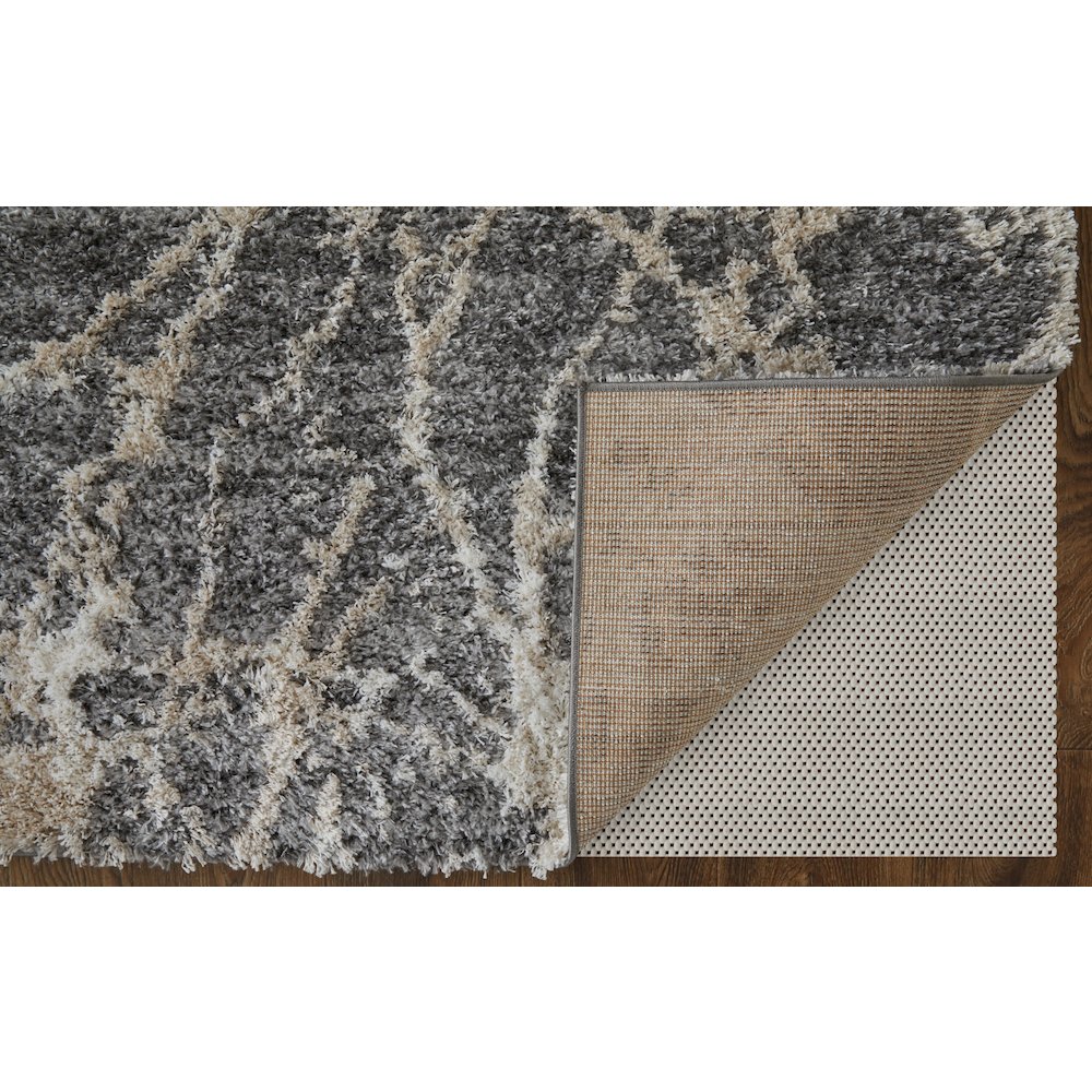 Mynka Transitional Abstract, Gray/Ivory, 7'-11" x 10' Area Rug. Picture 4