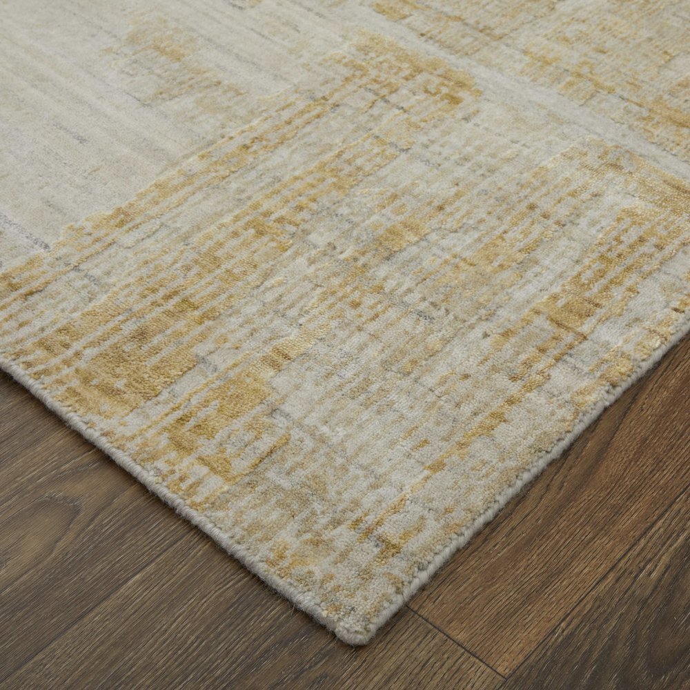 Eastfield Modern Abstract, Yellow/Ivory/Gold, 2' x 3' Accent Rug. Picture 3