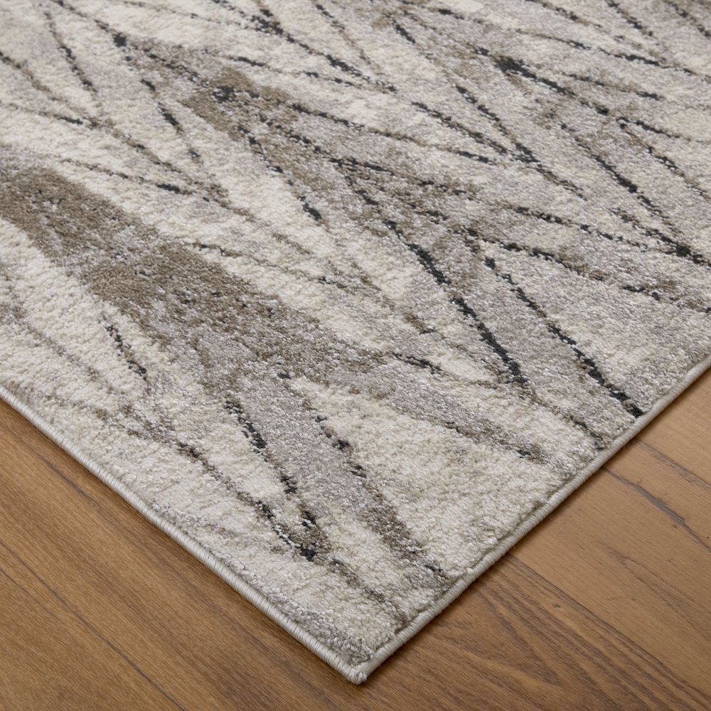 Vancouver Modern Geometric, Ivory/Tan/Brown, 4' x 6' Accent Rug. Picture 4