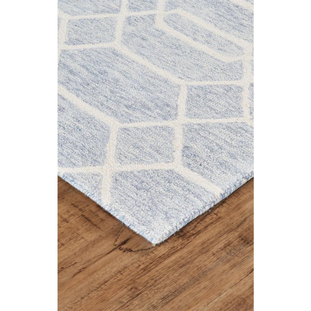 Belfort Modern Minimalist Rug, Lattice Pattern, Blue/Gray, 5ft x 8ft Area Rug, 8698777FBLUGRYE10. Picture 3
