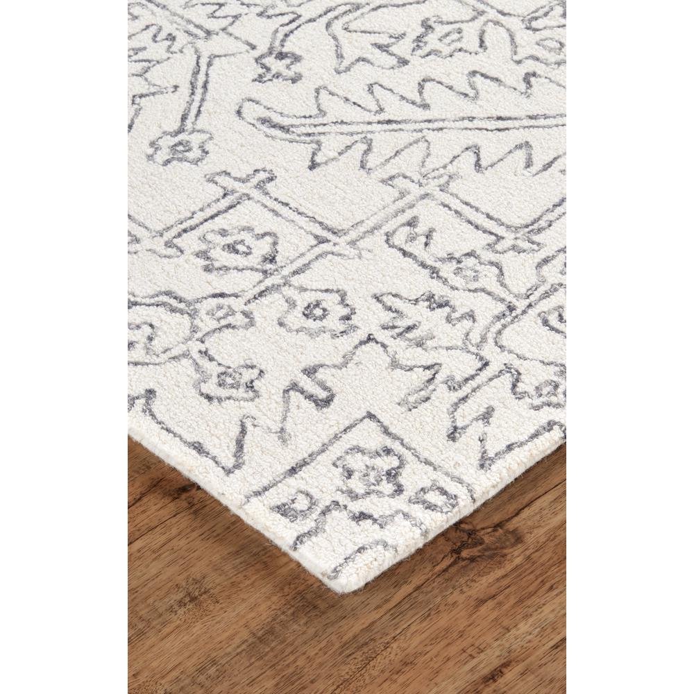 Belfort Modern Medallion Rug, Ivory/Charcoal, 5ft x 8ft Area Rug, 8698778FIVYCHLE10. Picture 3
