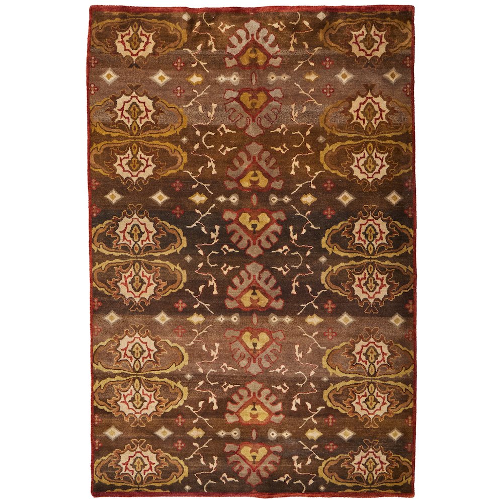 Amzad Transitional Ikat, Brown/Red/Tan, 4' x 6' Accent Rug. Picture 1