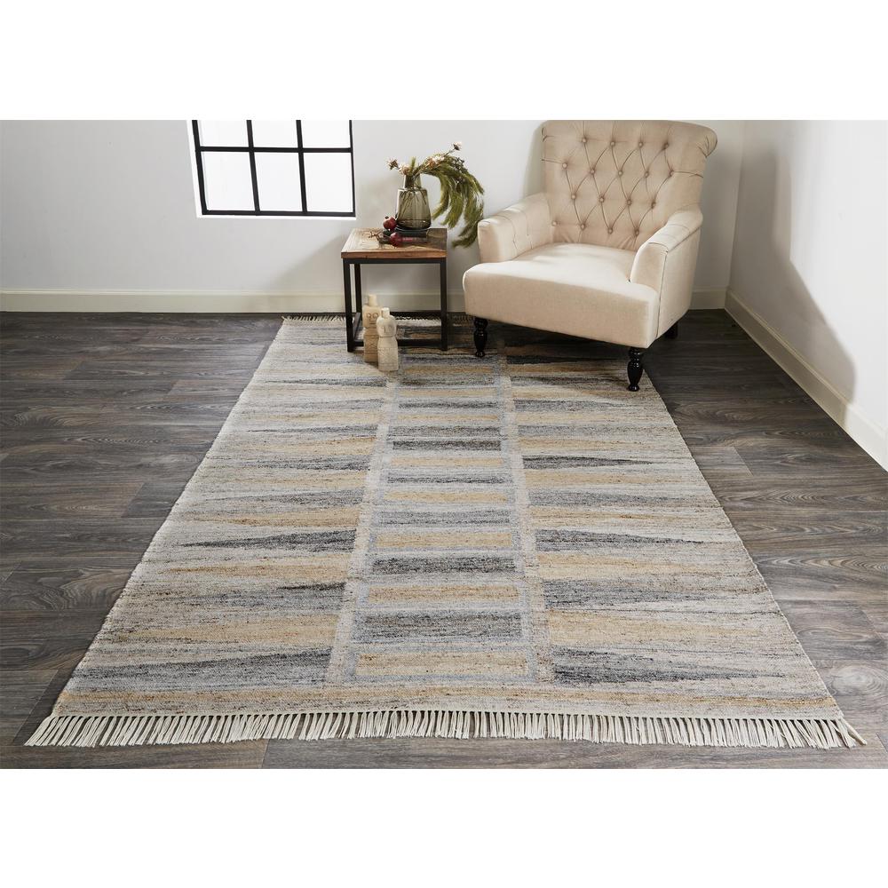 Beckett Eco-Friendly Moroccan Mosaic Rug, Latte Tan/Gray, 3ft-6in x 5ft-6in, 8900817FGRYBGEC50. Picture 1