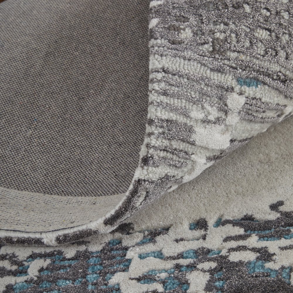 Zarah Modern Abstract, Ivory/Gray/Blue, 3'-6" x 5'-6" Accent Rug. Picture 7