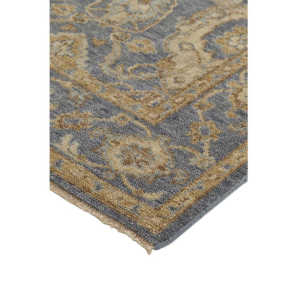 Carrington Traditional Oushak Rug, Geometric Floral, Warm Blue, 2ft x 3ft Accent Rug, 9826502FLBLBGEP00. Picture 3