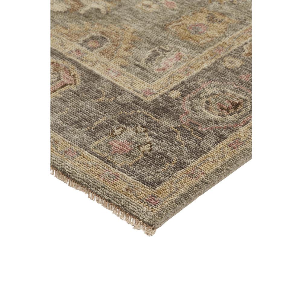 Carrington Traditional Oushak Rug, Geometric Floral, Gray/Pink, 2ft x 3ft Accent Rug, 9826504FGRYPNKP00. Picture 3