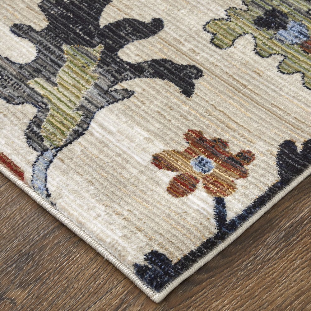 Melrose Transitional Floral & Botanical, Ivory/Red/Blue, 9'-0" x 12'-8" Area Rug. Picture 3