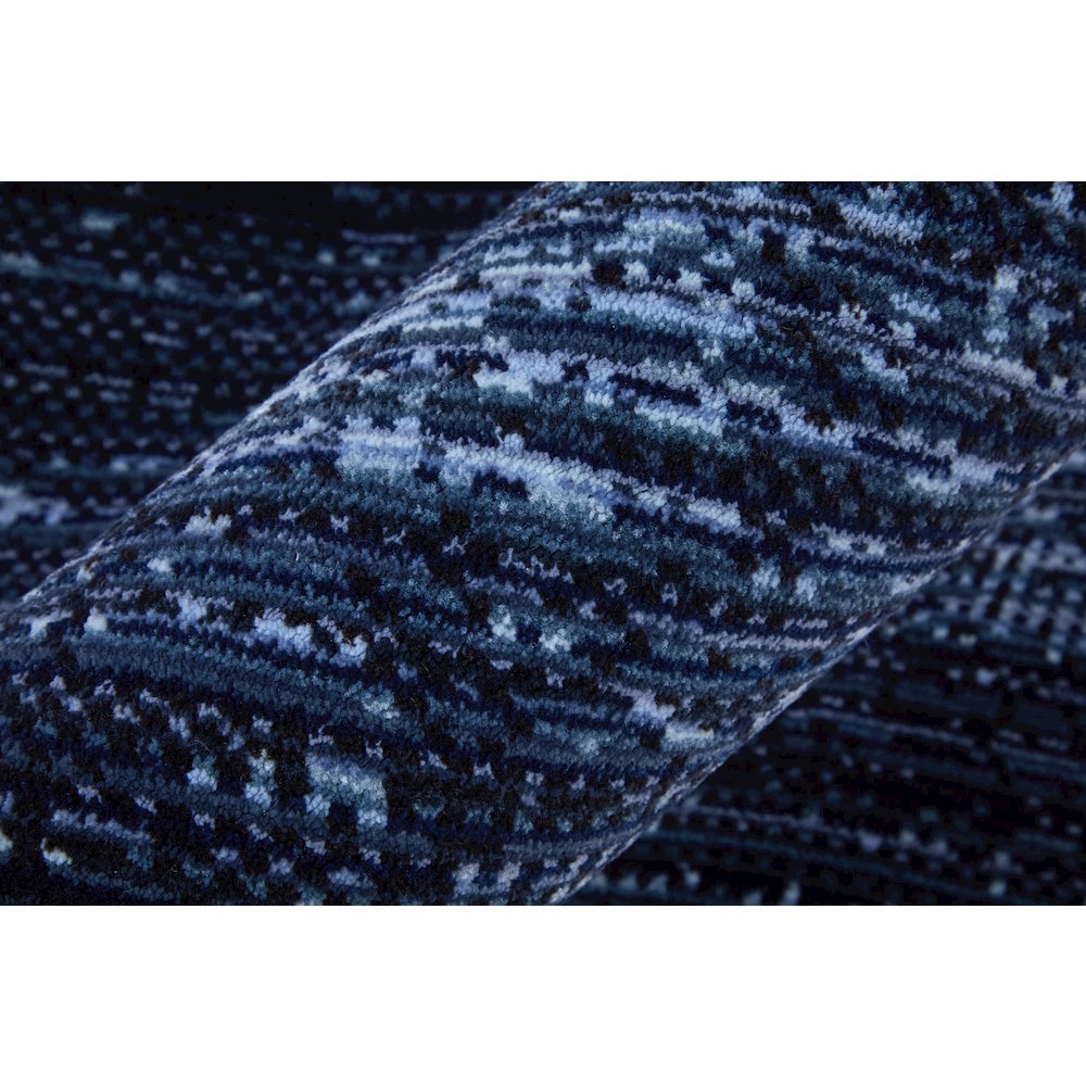 Deja Modern Solid, Blue/Black, 7'-10" x 10'-3" Area Rug. Picture 4