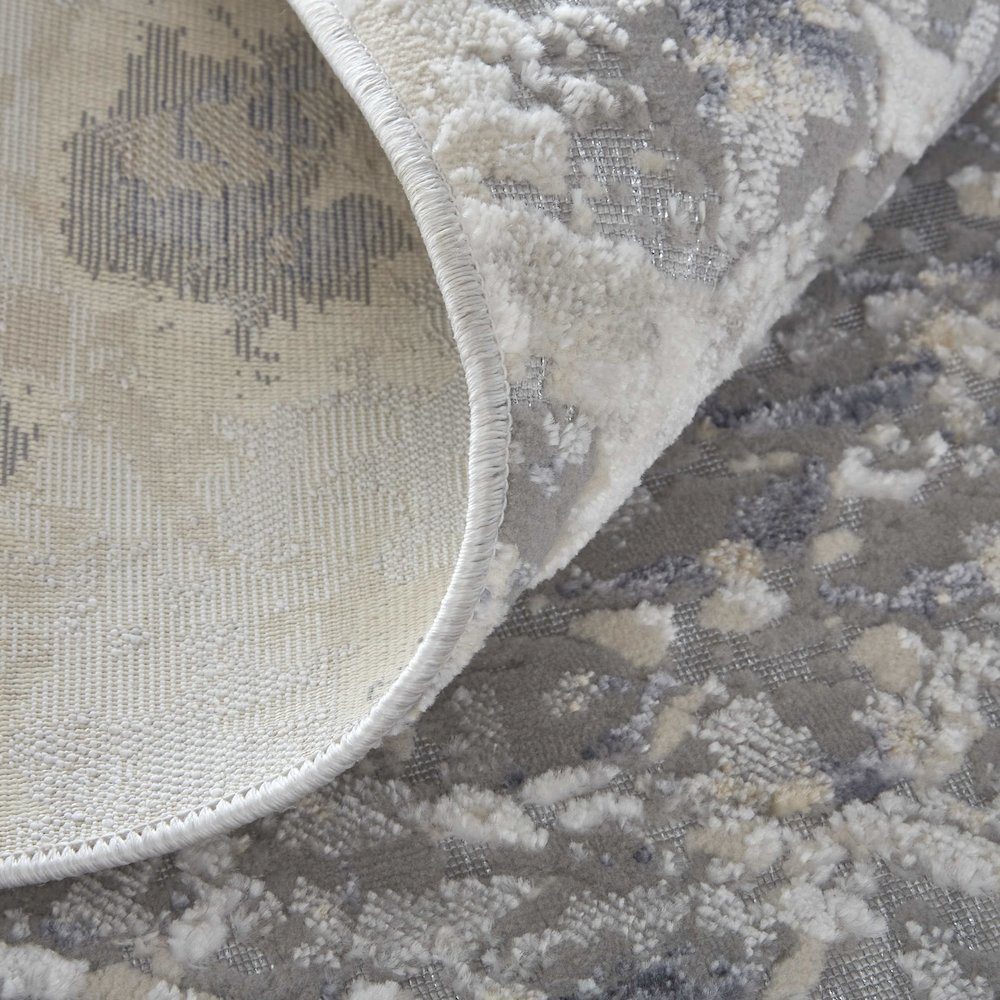 Laina Transitional Trellis & Lattice, Silver/Gray/Blue, 7'-10" x 9'-6" Area Rug. Picture 7