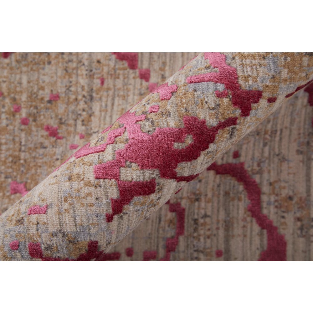 Pryor Modern Abstract, Pink/Gray/Taupe, 2' x 3' Accent Rug. Picture 5