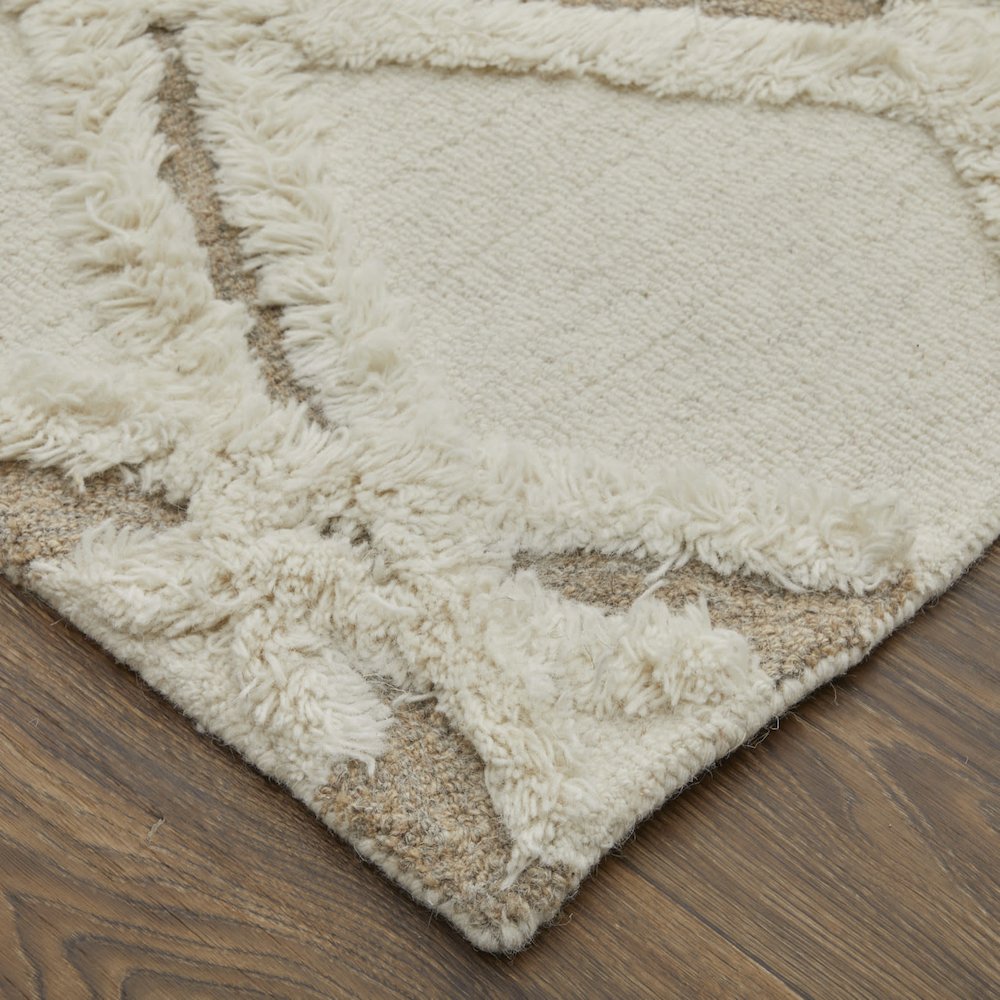 Anica Premium Wool Tufted Area Rug, Boho Moroccan, Ivory/Beige, 9ft x 12ft, ANC8008FIVYBRNG00. Picture 3