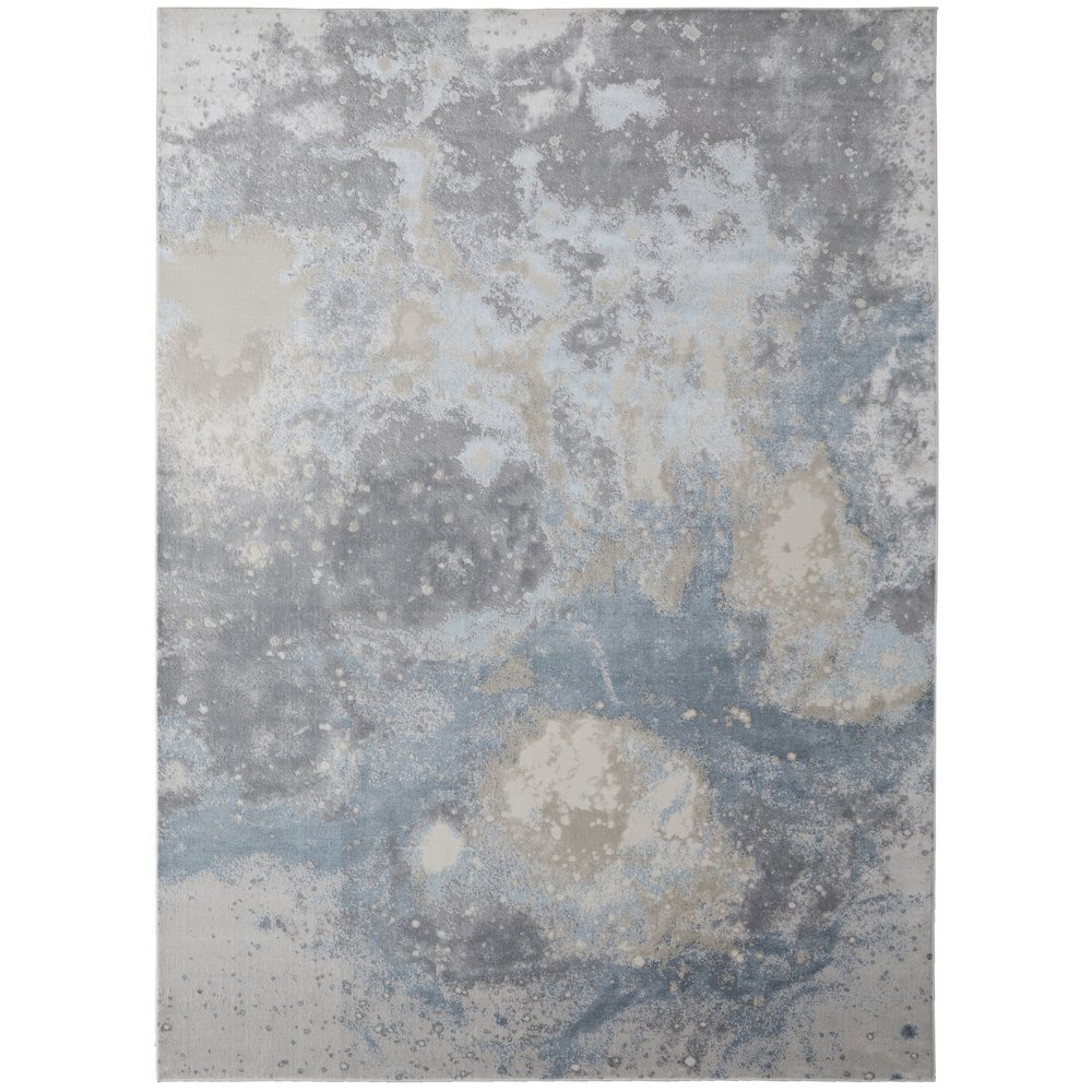 Astra Transitional Abstract, Blue/Gray, 6'-7" x 9'-6" Area Rug. Picture 1