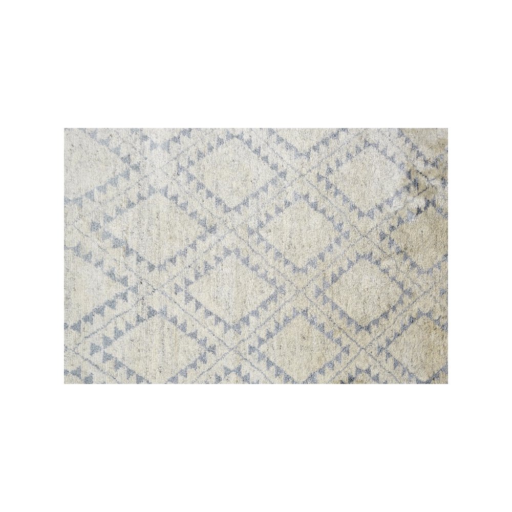 Abytha Diamond Hand Knot Wool Rug, Ivory/Blue/Gray, 5ft-6in x 8ft-6in Area Rug, 7316458FICE000E50. Picture 6