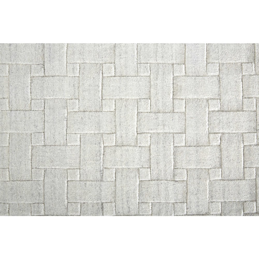 Redford Transitional Solid, White/Silver, 5' x 8' Area Rug. Picture 6