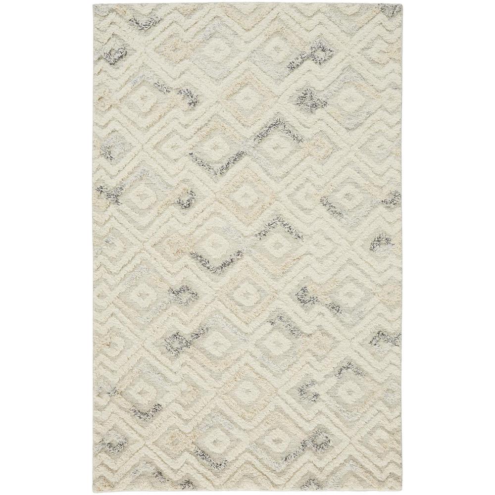 Anica Moroccan Diamond Wool Tufted Accent Rug, Ivory/Chambray Blue, 2ft x 3ft, ANC8004FIVYBLUP00. Picture 2