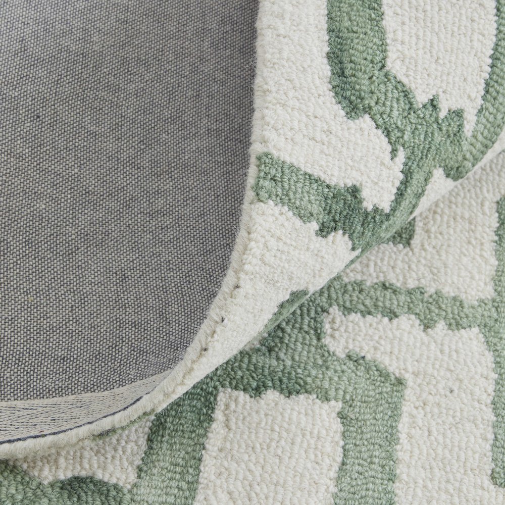 Lorrain Modern Geometric, Ivory/Green, 10' x 10' Round Rug. Picture 7