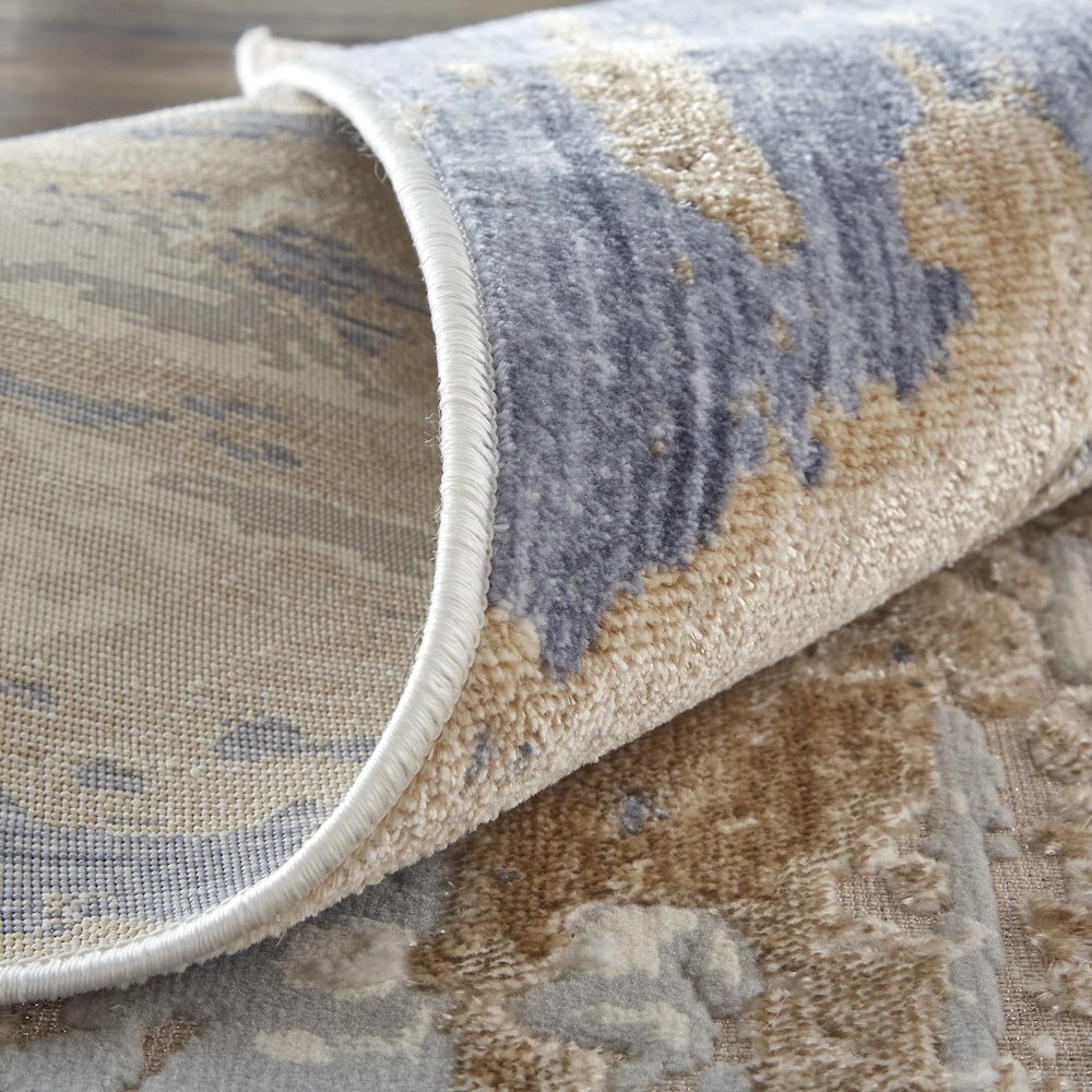 Laina Transitional Abstract, Tan/Orange/Ivory, 9'-8" x 12'-8" Area Rug. Picture 7