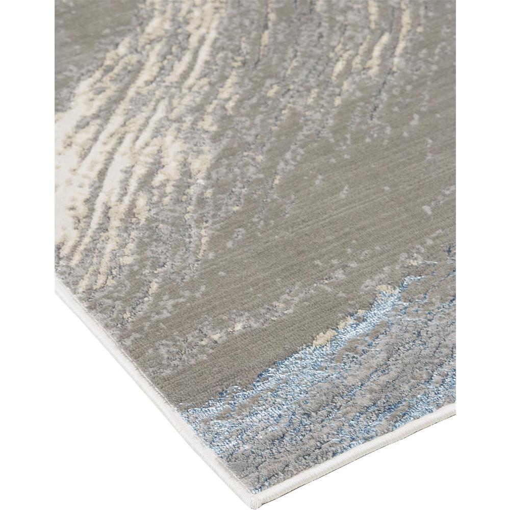 Azure Modern Metallic Brush Stroke Accent Rug, Silver/Beige, 1ft-8in x 2ft-10in, AZR3524FGRYSLVP18. Picture 3