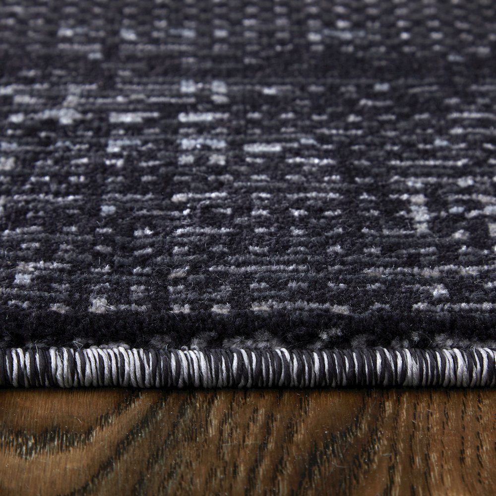 Deja Modern Solid, Black/Silver/Gray, 2' x 3' Accent Rug. Picture 7