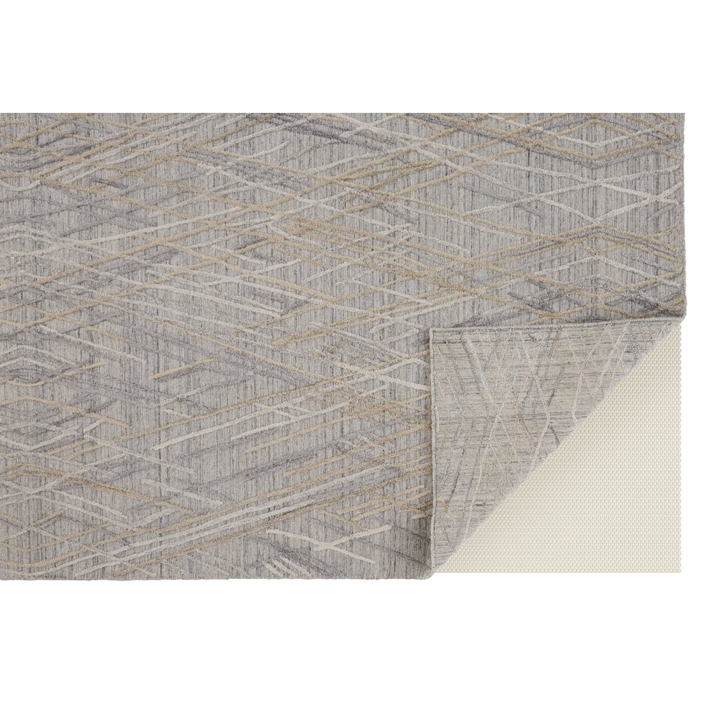 Elias Modern Abstract, Gray/Ivory, 2'-9" x 8' Runner. Picture 4