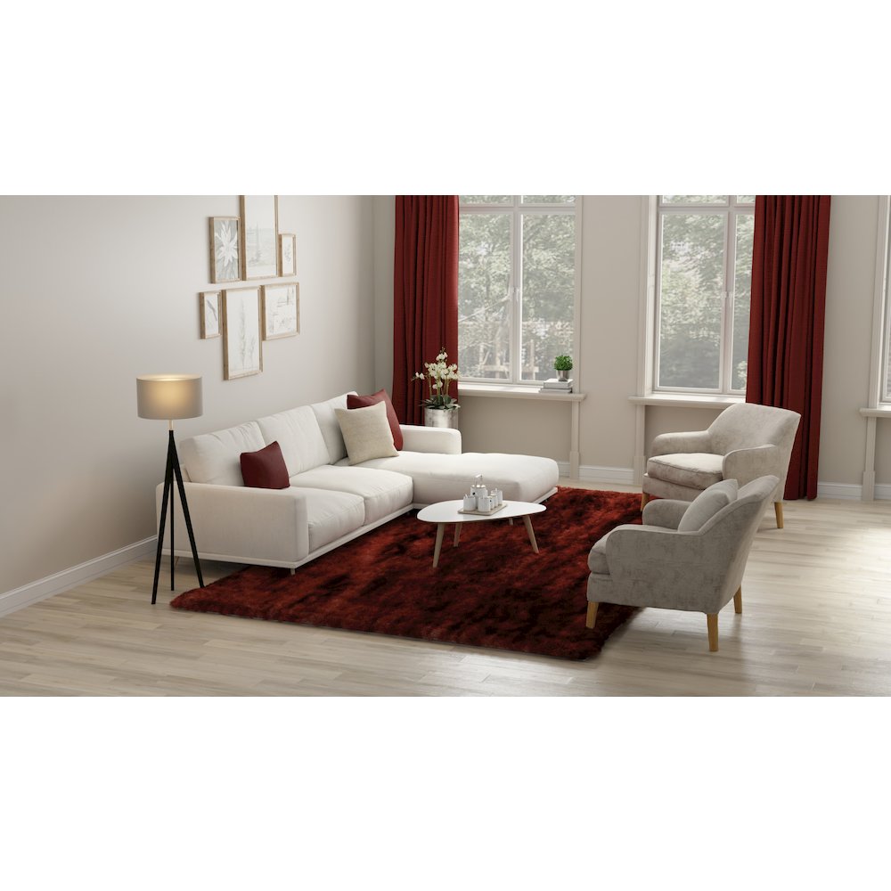 Indochine Modern Solid, Red/Orange, 3'-6" x 5'-6" Accent Rug. Picture 3