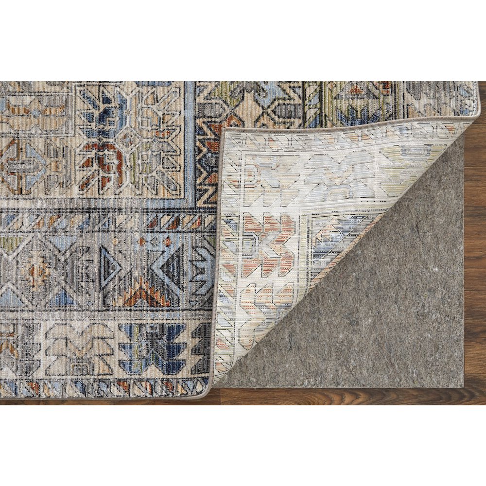 Melrose Transitional Distressed, Gray/Red/Blue, 6'-7" x 9'-6" Area Rug. Picture 4
