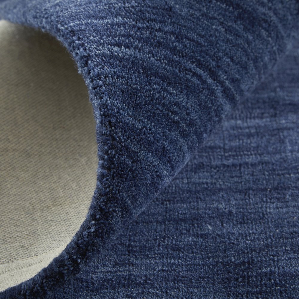 Luna Hand Woven Marled Wool Rug, Midnight Navy Blue, 8ft x 8ft Round, 5798049FDBL000N80. Picture 5