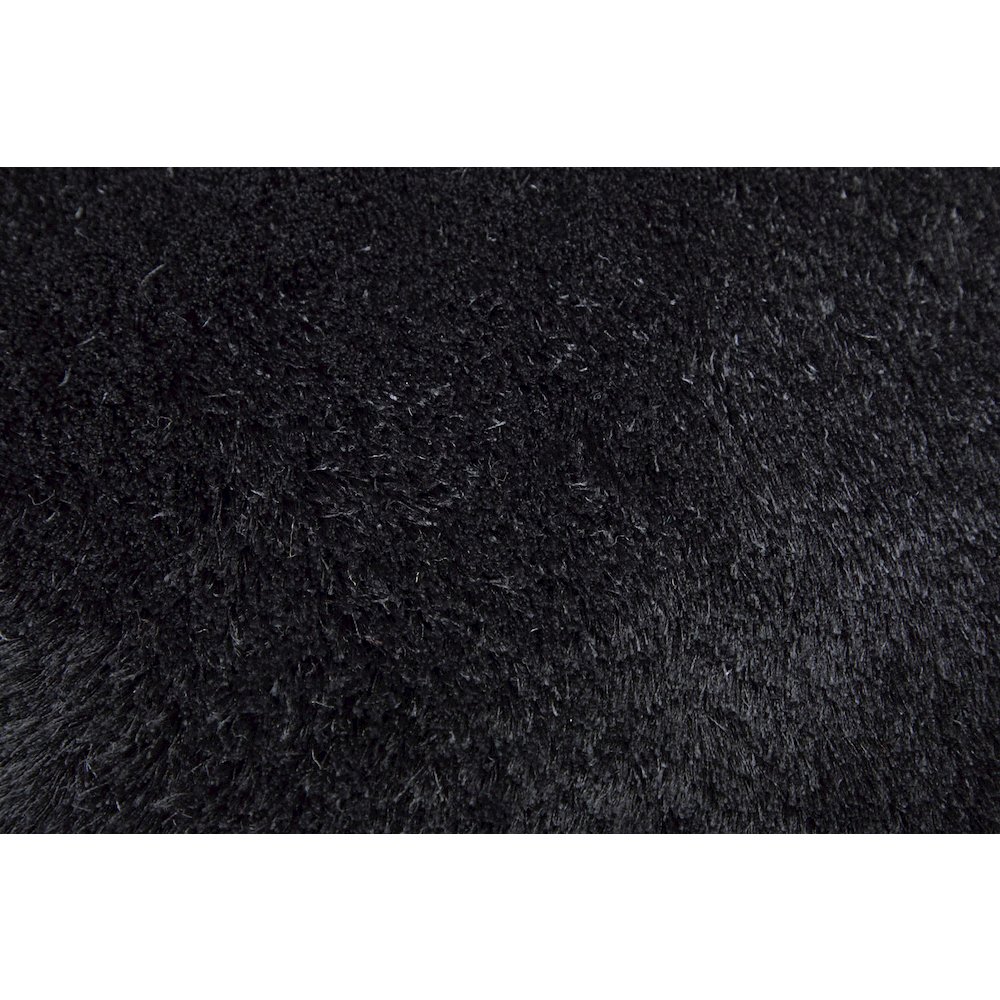 Indochine Plush Shag Rug with Metallic Sheen, Noir Black, 3ft-6in x 5ft-6in, 4944550FBLK000C50. Picture 6