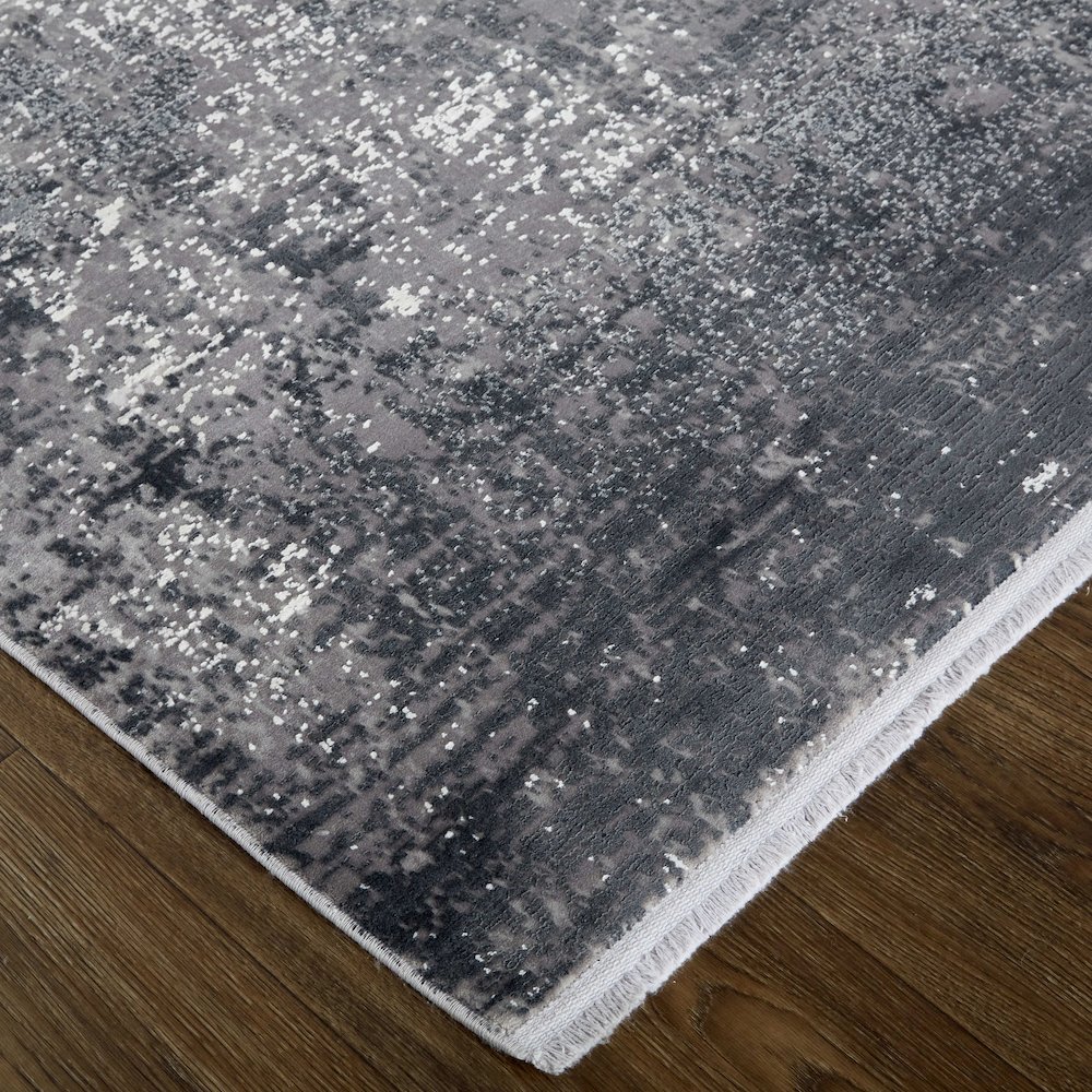 Cadiz Modern Abstract, Gray/Black/Silver, 3'-1" x 5' Accent Rug. Picture 3