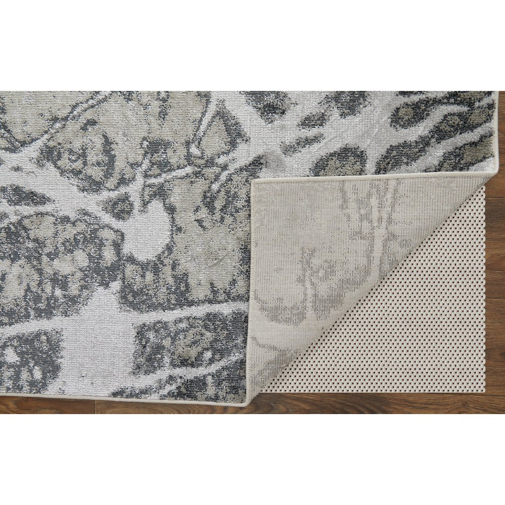 Astra Transitional Abstract, Gray/Silver/Ivory, 8' x 10' Area Rug. Picture 4