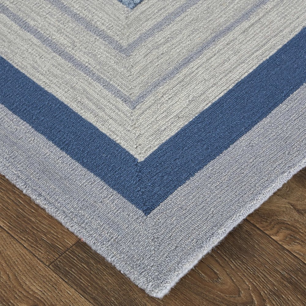 Nash Modern Geometric, Blue/Ivory/Gray, 8' x 10' Area Rug. Picture 3
