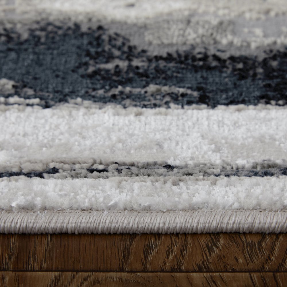 Micah Modern Abstract, Silver/Gray/Black, 3'-11" x 6' Accent Rug. Picture 7