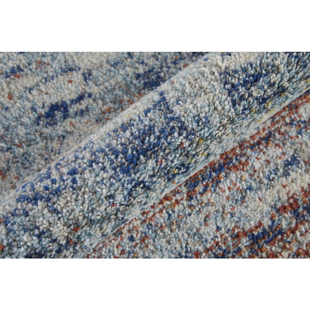 Edgemont Modern Abstract, Blue/Ivory/Orange, 10' x 14' Area Rug. Picture 5