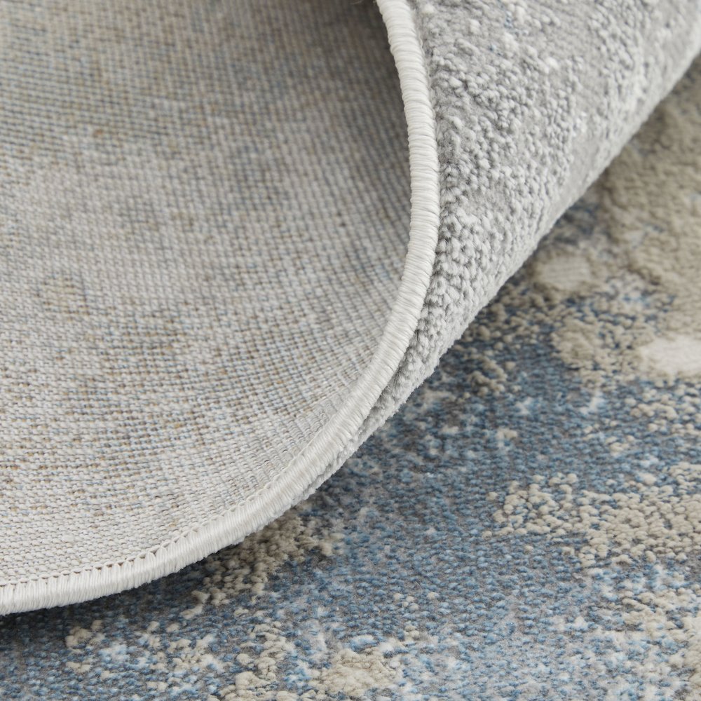 Astra Transitional Abstract, Blue/Gray, 6'-7" x 9'-6" Area Rug. Picture 7