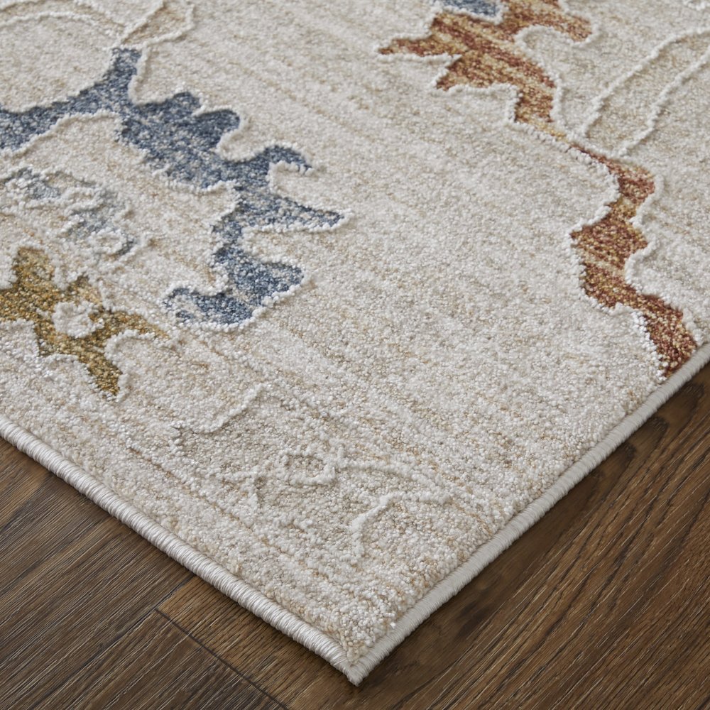Pasha Transitional Floral & Botanical, Ivory/Blue/Gold, 2' x 3' Accent Rug. Picture 3