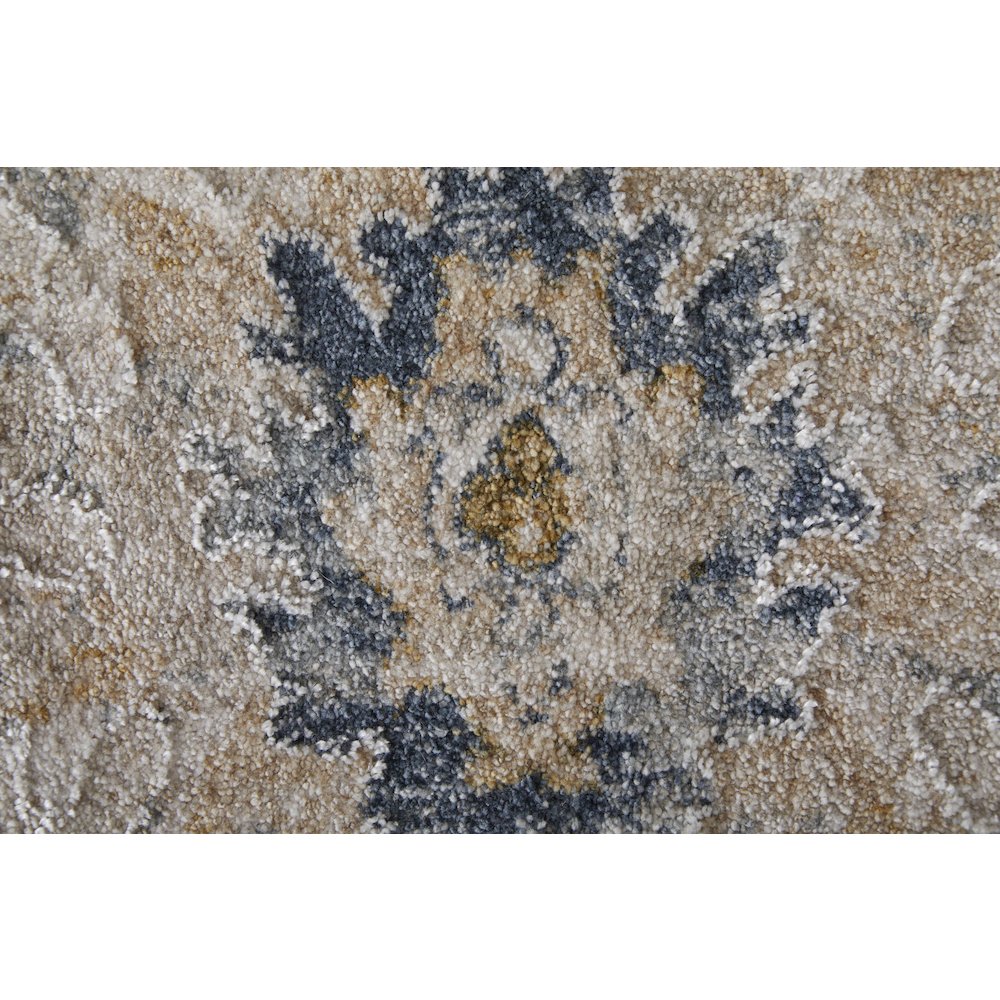 Transitional Floral & Botanical, Ivory/Taupe/Blue, 7'-10" x 10'-3" Area Rug. Picture 6
