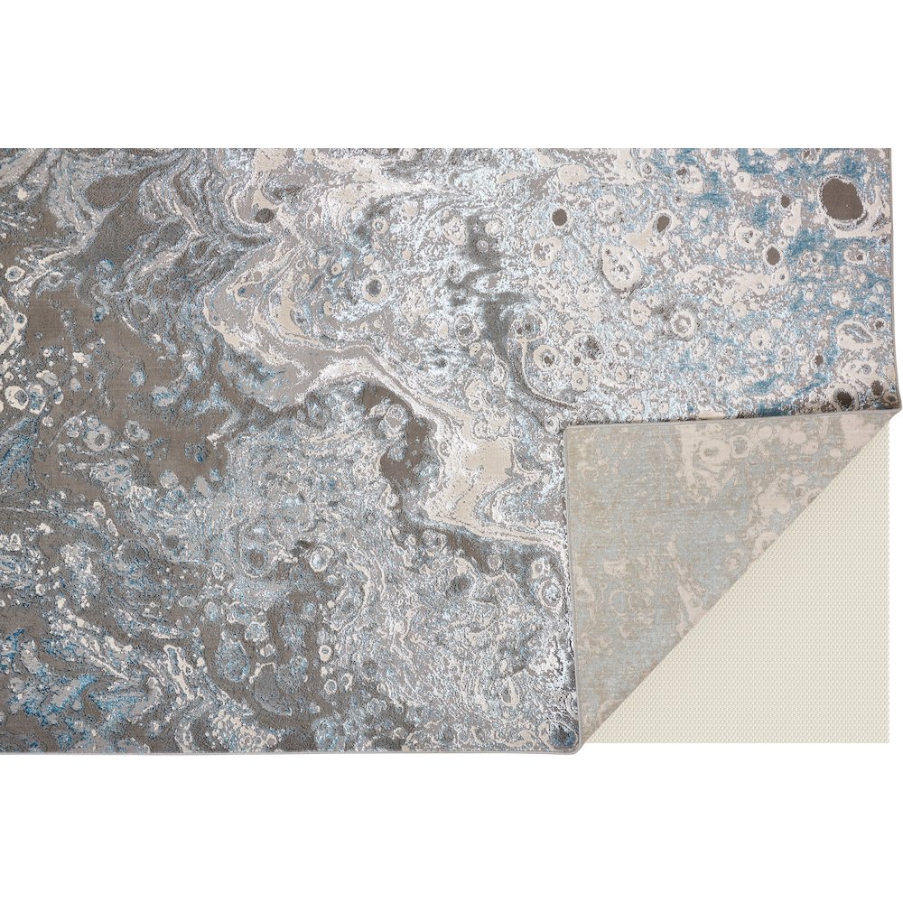 Azure Modern Watercolor, Ivory/Gray/Blue, 3'-11" x 6' Accent Rug. Picture 3