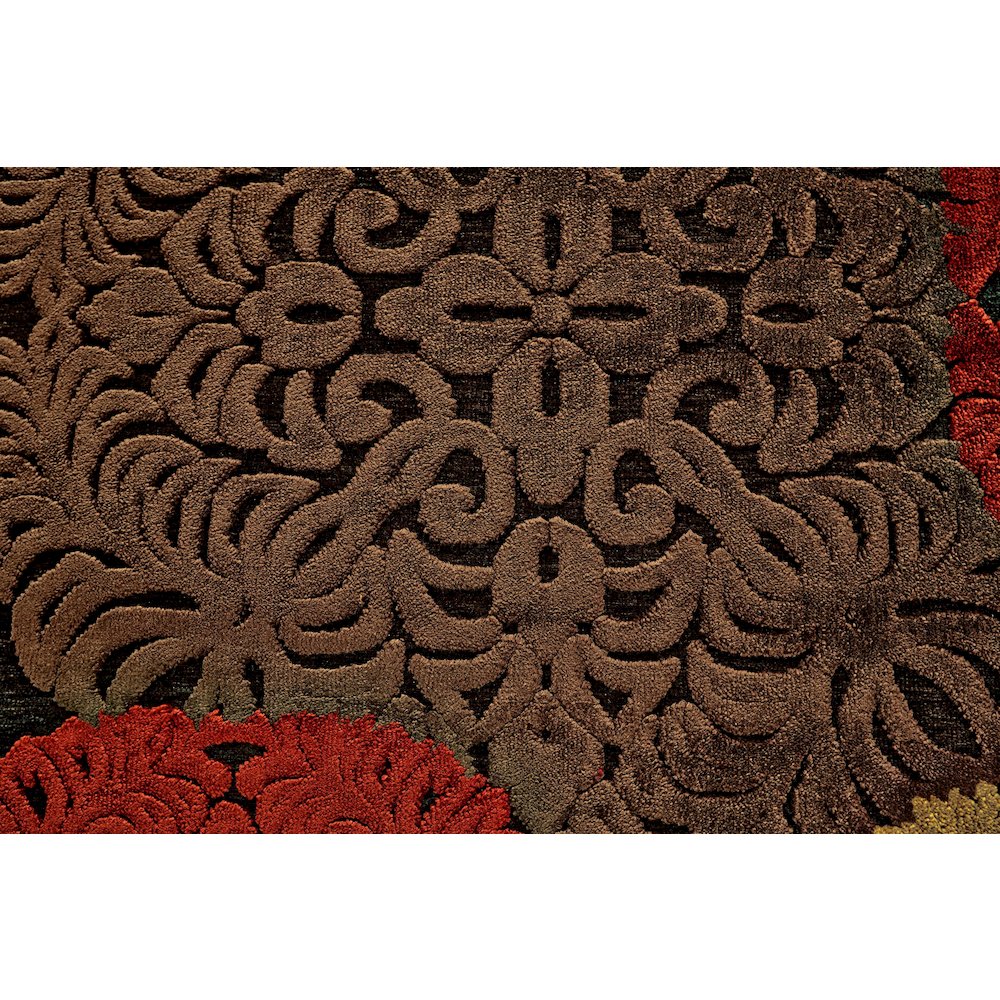Saphir Transitional Polka Dots, Taupe/Red/Tan, 7'-6" x 7'-6" Round Rug. Picture 3