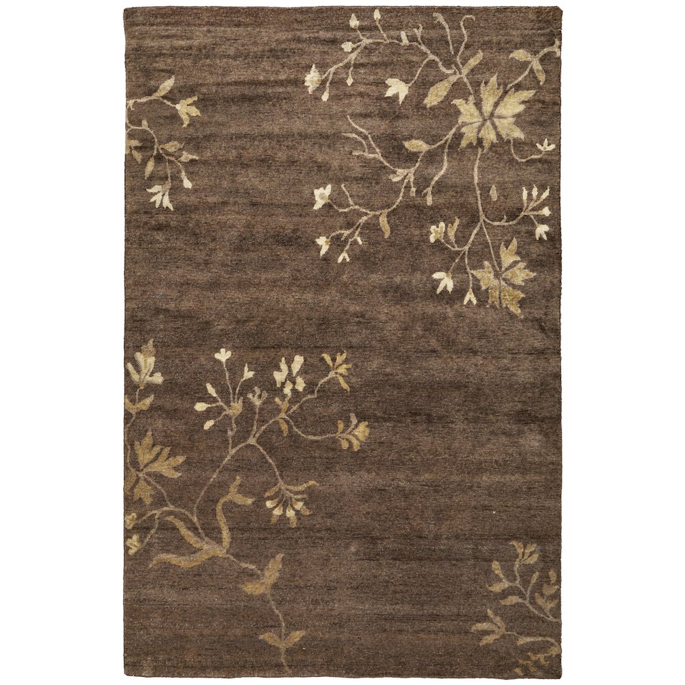 Cordonnet Transitional Floral & Botanical, Green/Gold, 4' x 6' Accent Rug. Picture 1